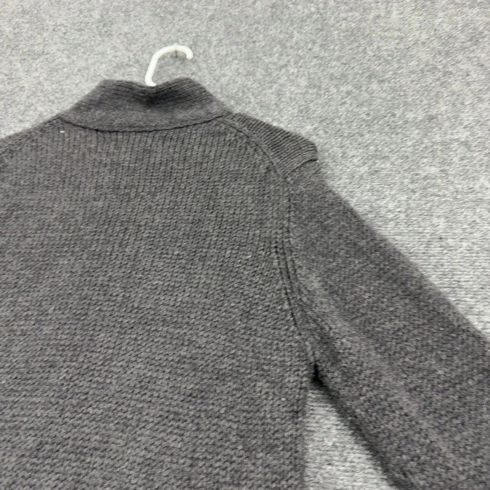 Banana Republic Sweater Mens S Gray Wool Full Zip Mock Neck Ribbed Casual Winter